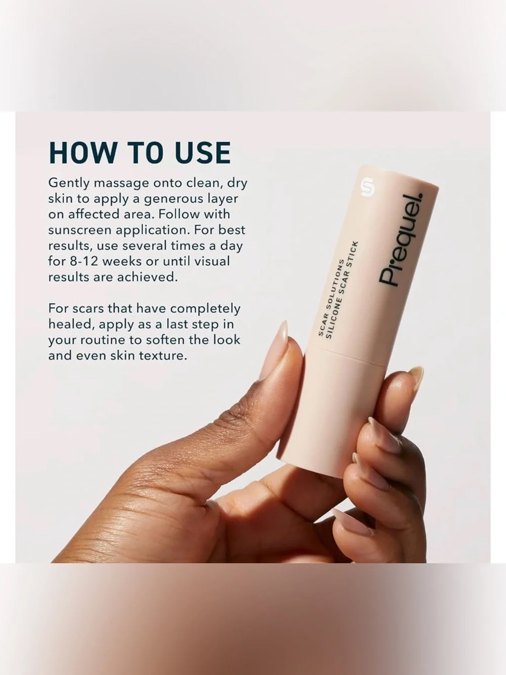 Prequel Skin Scar Solutions 60% Silicone Scar Stick.
